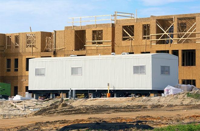 office trailers and equipment rental at a construction site in Santa Ana